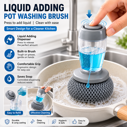 Liquid Adding Pot Washing Brush